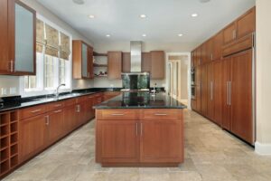 Kitchen island in new construction home